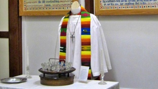 Our chapel features items from church groups that have served our area, including Anglican, Lutheran, Zion Evangelical, and United. This chapel can be rented out for small weddings, perfect for those who like a more intimate setting.