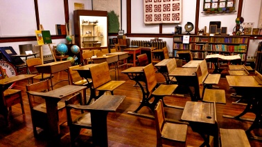 Imagine a high school reunion in a turn-of-the-century schoolroom! Fun for everyone.
